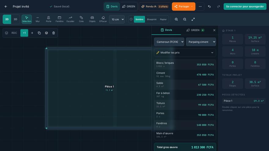 FUNDI screenshot — Price and optimise (quote & GREEN)